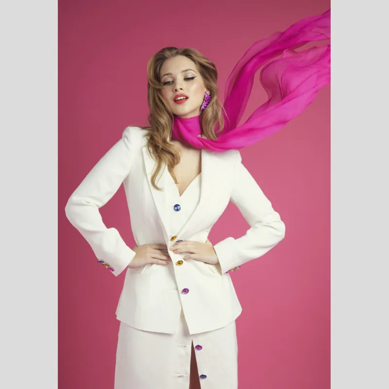 U DO IT Chaquetas Y Blazers*Blazer Alejandrita Lino BLANCO