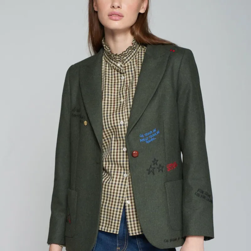 VILAGALLO Chaquetas Y Blazers*Blazer Bordado Loden VERDE