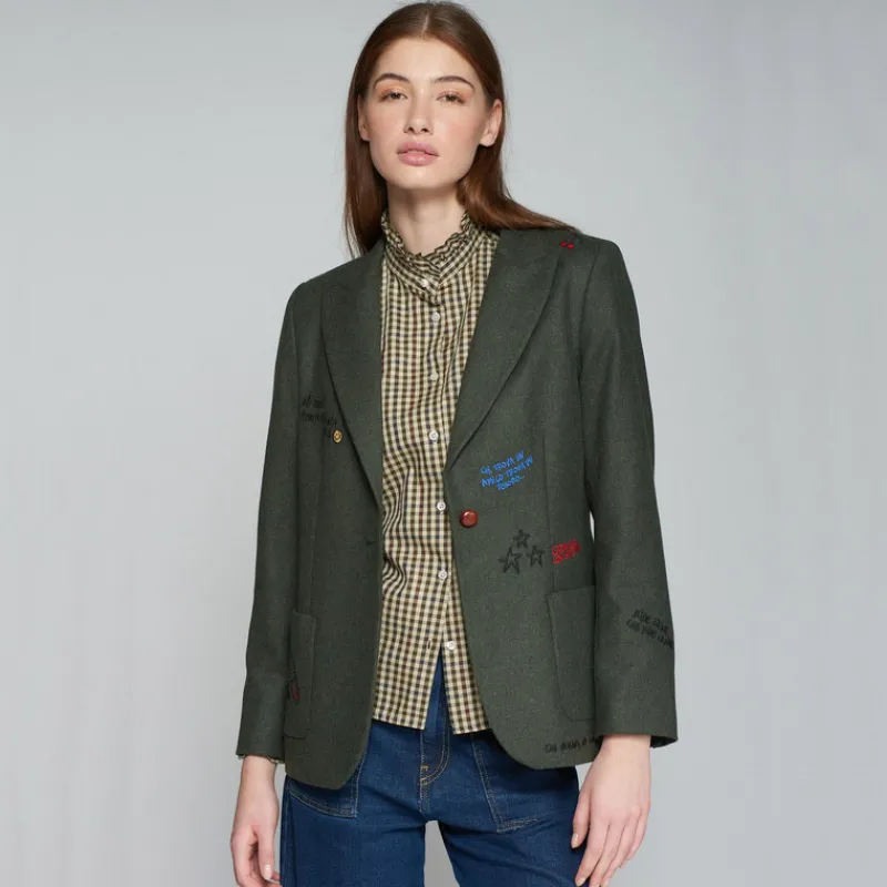 VILAGALLO Chaquetas Y Blazers*Blazer Bordado Loden VERDE