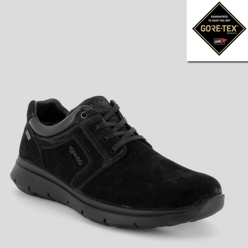 IGI & CO Gore-tex | Zapatos*Blucher Hombre Sport IGI&CO GORE-TEX Ante NEGRO