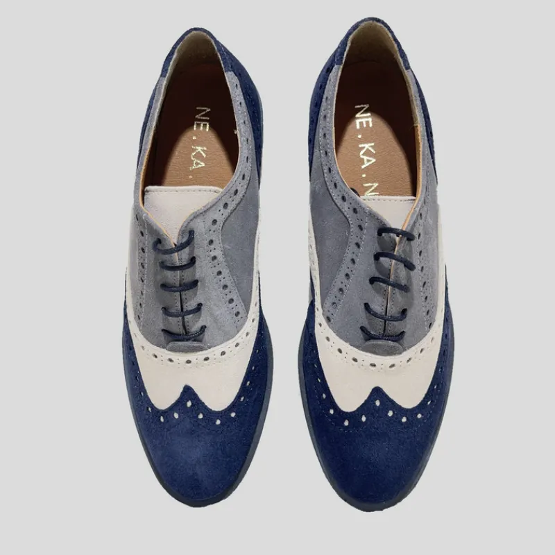 NE.KA.NE Zapatos*Blucher Oxford Ante TRICOLOR