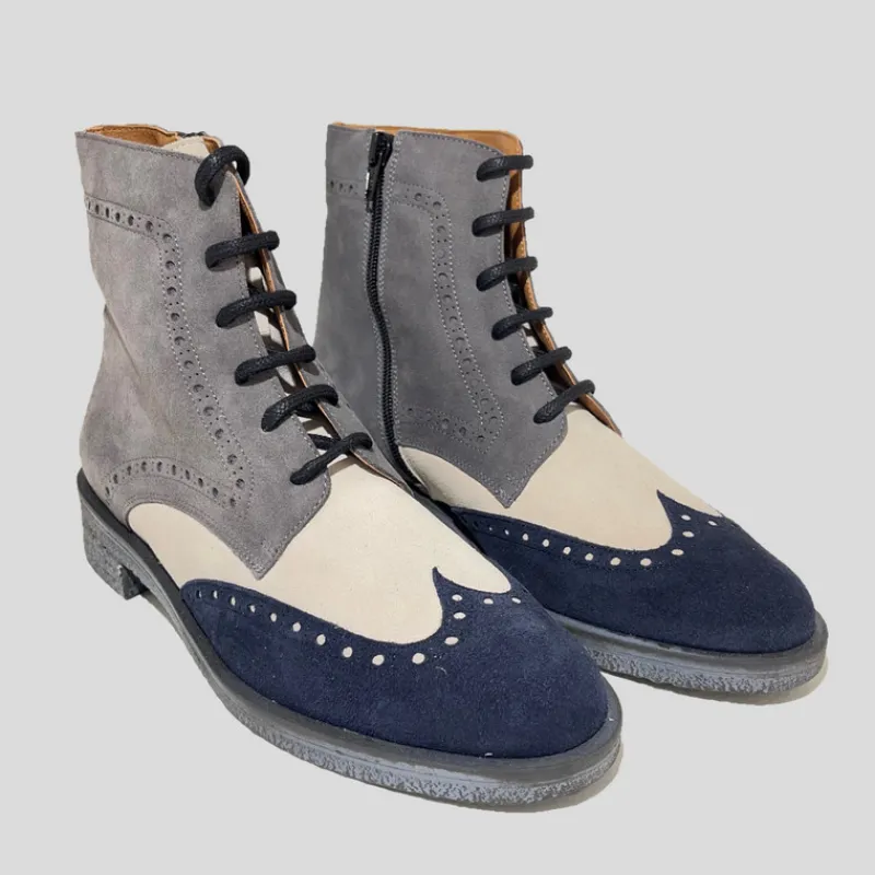 NE.KA.NE Botines*Botín Oxford Ante TRICOLOR