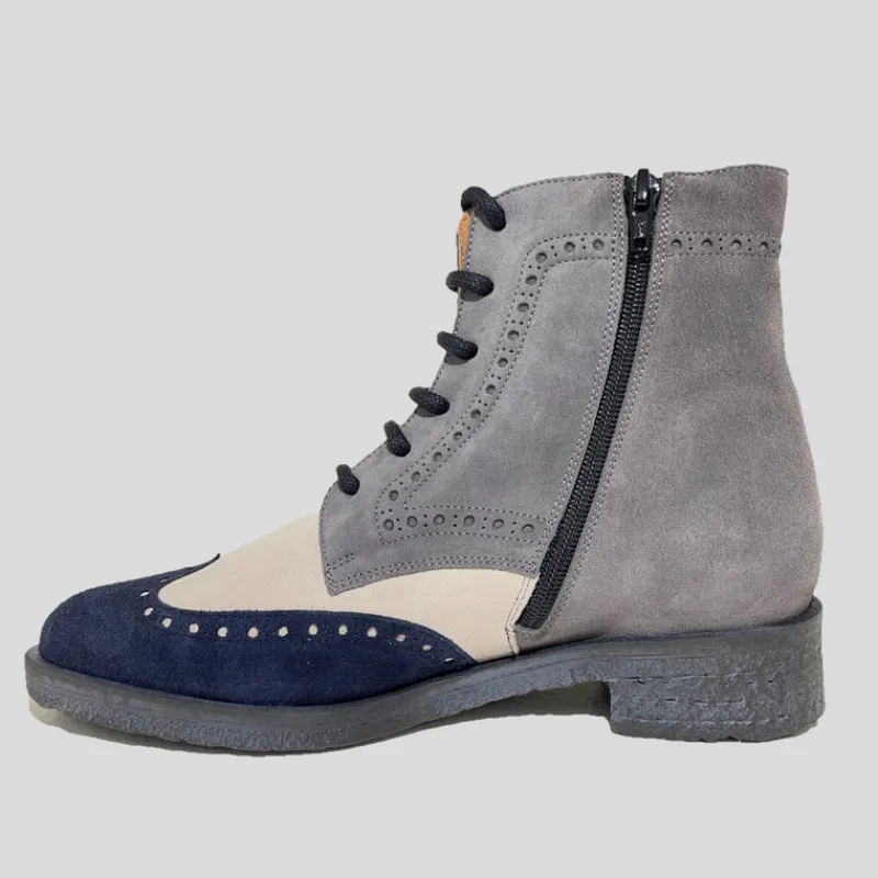 NE.KA.NE Botines*Botín Oxford Ante TRICOLOR