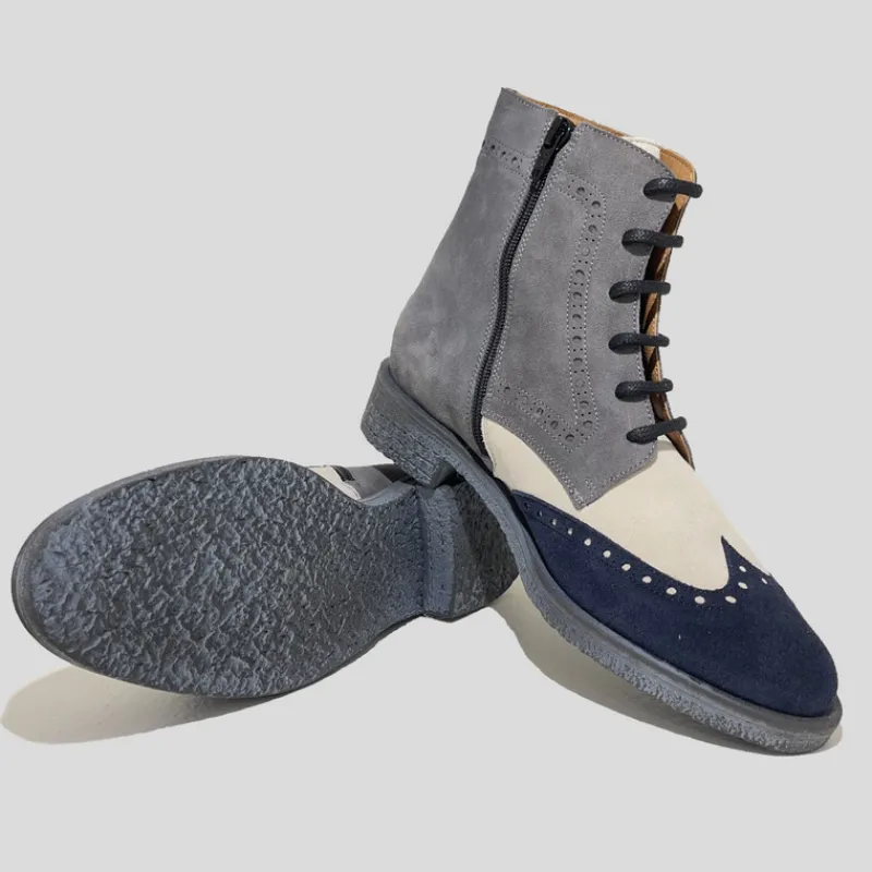 NE.KA.NE Botines*Botín Oxford Ante TRICOLOR