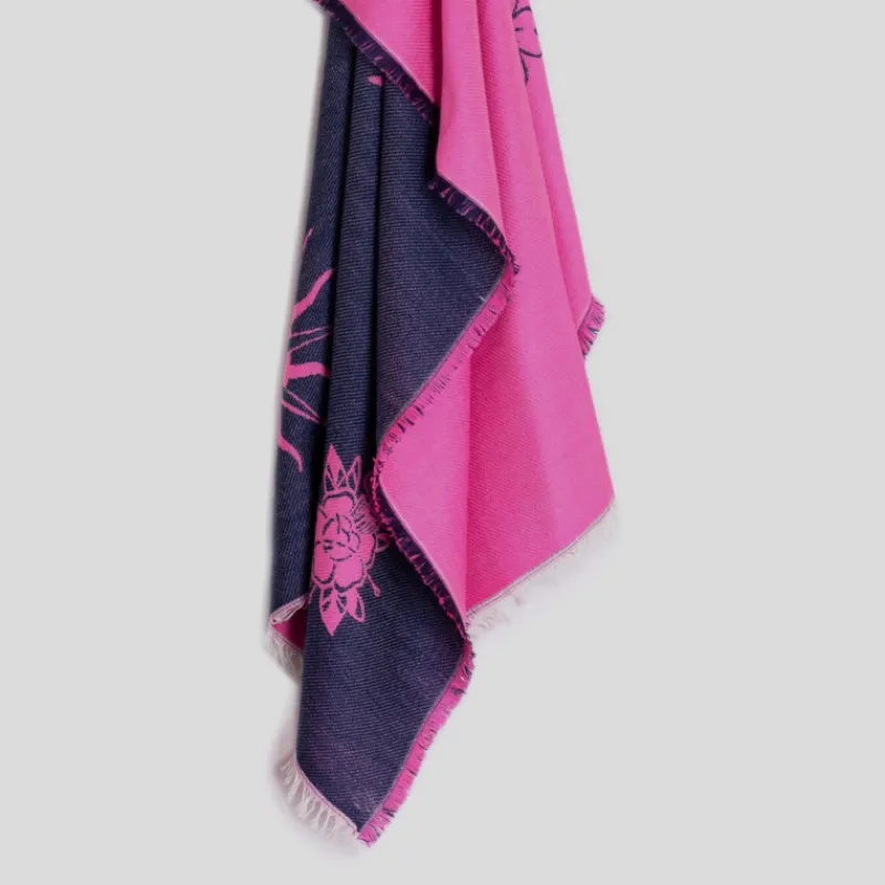 VILAGALLO Pañuelos Y Bufandas*Foulard Lana Tattoo Jacquard ROSA