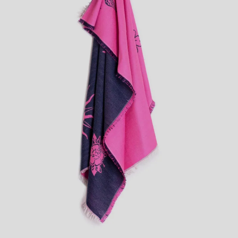 VILAGALLO Pañuelos Y Bufandas*Foulard Lana Tattoo Jacquard ROSA