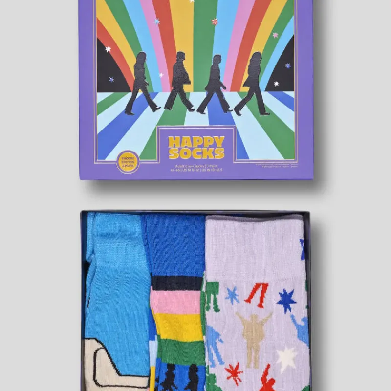 HAPPY SOCKS Guantes, Gorras Y Calcetines*3 Pack THE BEATLES Box 36/40