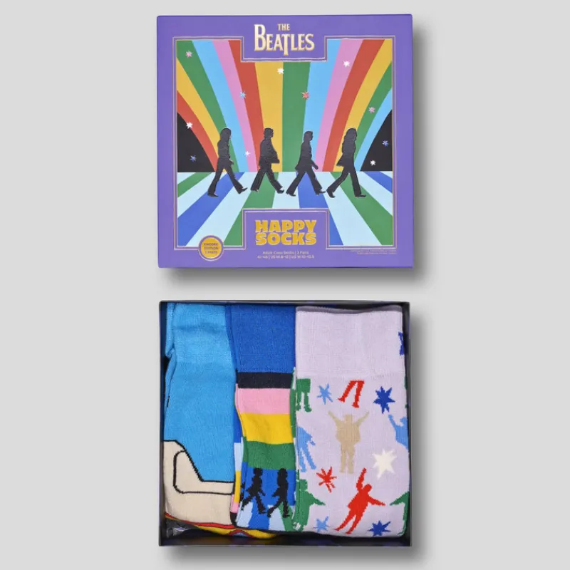 HAPPY SOCKS Guantes, Gorras Y Calcetines*3 Pack THE BEATLES Box 36/40