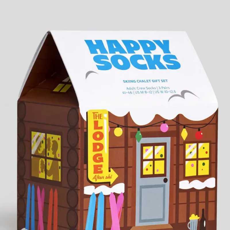 HAPPY SOCKS Guantes, Gorras Y Calcetines*2-Pack Skiing Chalet 41/46