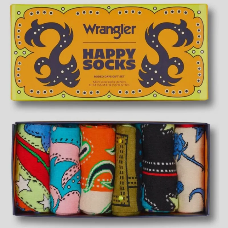 HAPPY SOCKS Guantes, Gorras Y Calcetines*6-Pack WRANGLER Rodeo 36/40