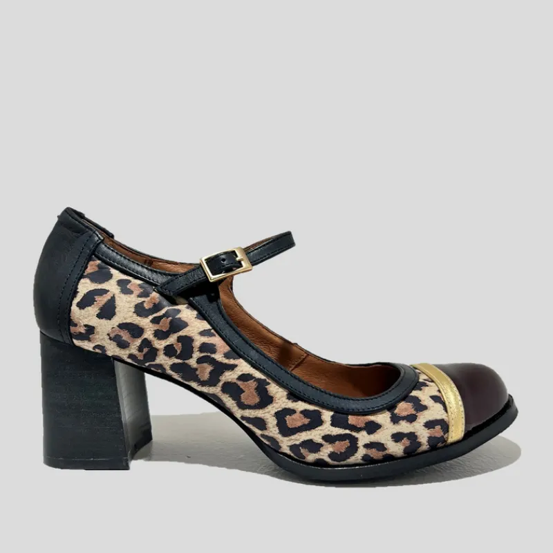 NEMONIC Zapatos*Merceditas Amelie Combi LEOPARDO