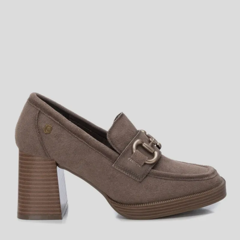 CARMELA Mocasines*Mocasín Tacón Hebilla Ante TAUPE