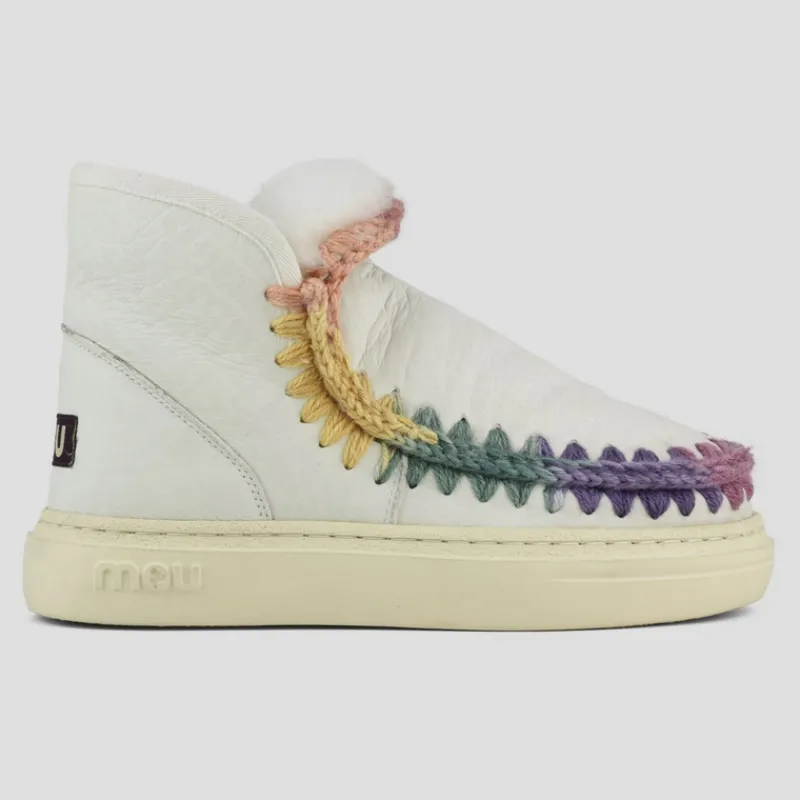 MOU Botines*Sneaker Bold Rainbow Stitching WHITE