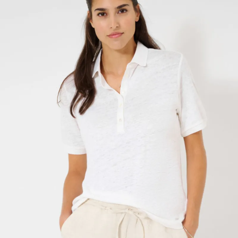 BRAX FEEL GOOD Camisetas*Polo Claire BRAX Lino BLANCO ROTO