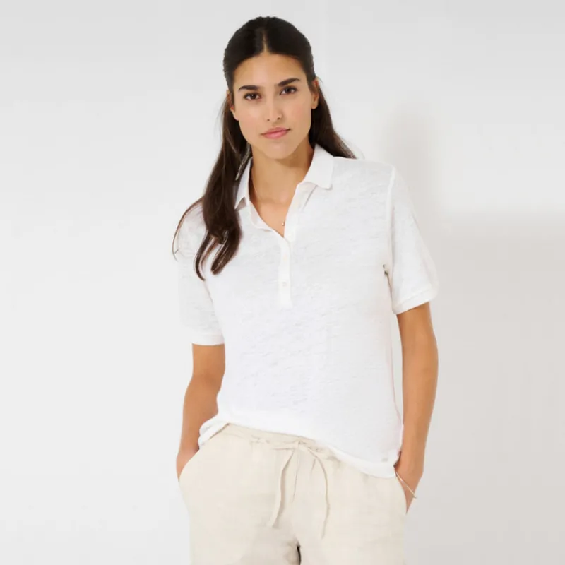 BRAX FEEL GOOD Camisetas*Polo Claire BRAX Lino BLANCO ROTO