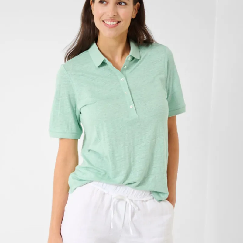 BRAX FEEL GOOD Camisetas*Polo Claire BRAX Lino VERDE MENTA