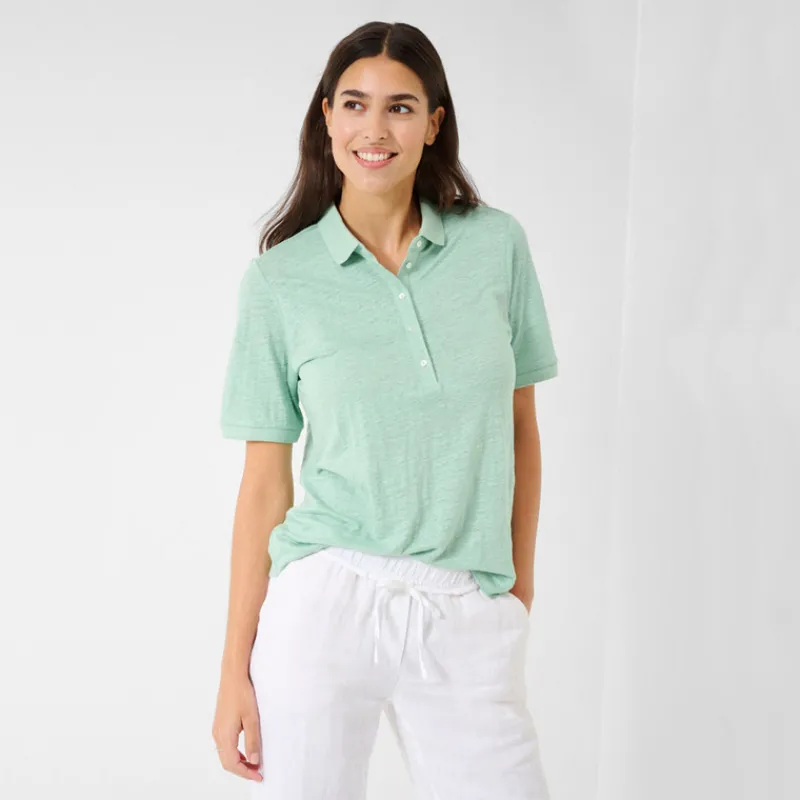 BRAX FEEL GOOD Camisetas*Polo Claire BRAX Lino VERDE MENTA