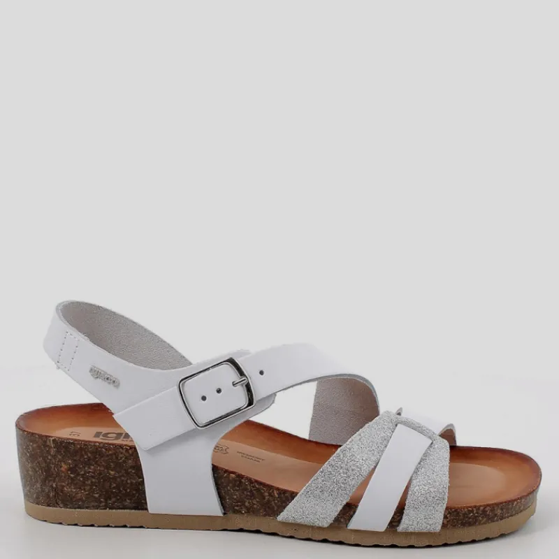 IGI & CO Sandalias*Sandalia Bio IGI&CO Piel Combi BLANCO/PLATA