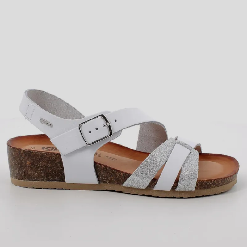 IGI & CO Sandalias*Sandalia Bio IGI&CO Piel Combi BLANCO/PLATA