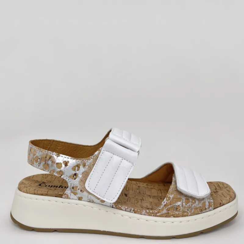 COMFORT CLASS Sandalias*Sandalia Combi BLANCA-PLATA