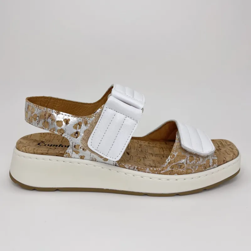 COMFORT CLASS Sandalias*Sandalia Combi BLANCA-PLATA