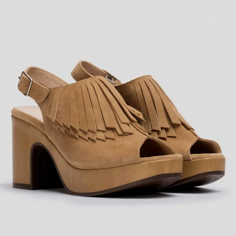 WONDERS Sandalias*Sandalia Flecos Ante CAMEL