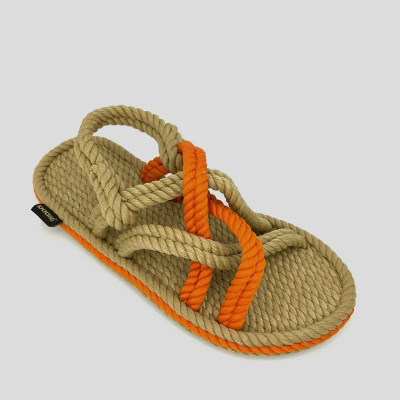 BOHONOMAD Sandalias*Sandalia Plana BODRUM Cuerda BEIGE/NARANJA