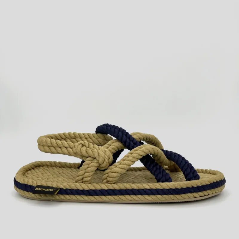 BOHONOMAD Sandalias*Sandalia Plana BODRUM Cuerda BEIGE/NAVY