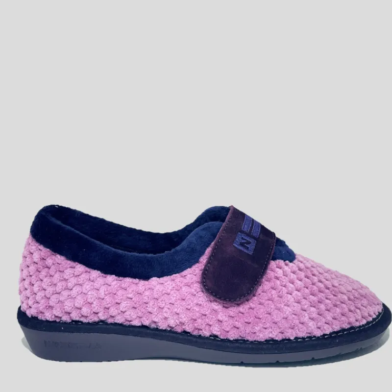 NORDIKAS Zapatillas De Casa*Zapatilla Mujer Cerrada Velcro MALVA