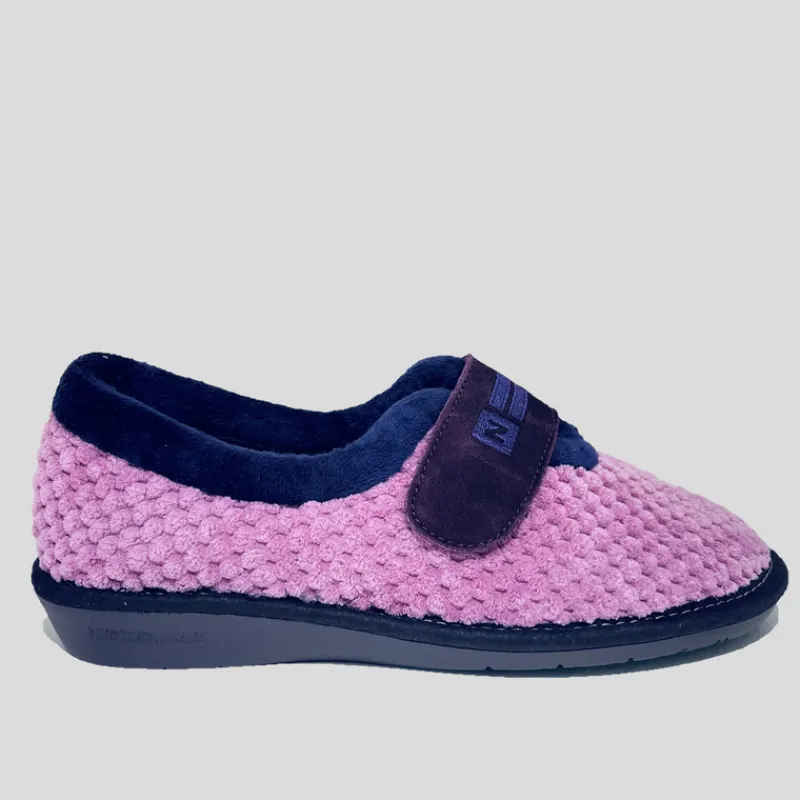 NORDIKAS Zapatillas De Casa*Zapatilla Mujer Cerrada Velcro MALVA