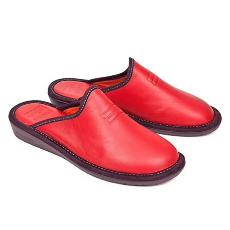 NORDIKAS Zapatillas De Casa*Zapatilla Abierta Piel ROJO